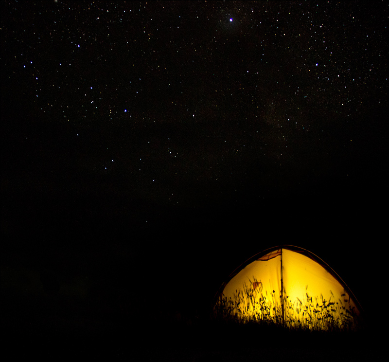 nachts im Campamento Seron, NP Torres del Paine